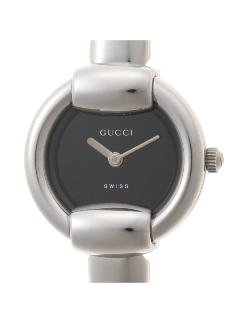 Gucci Bangle Watch Stainless Steel Black Dial Quartz